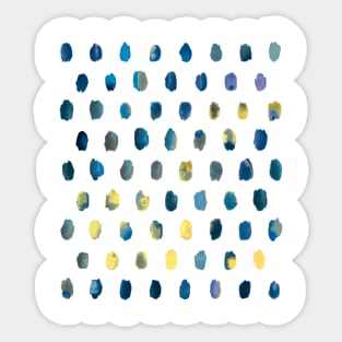 Artistic Watercolor Palette Blue Yellow Sticker